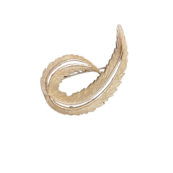 Vintage Sarah Coventry Feather Leaf Brooch - Picture 1 of 4
